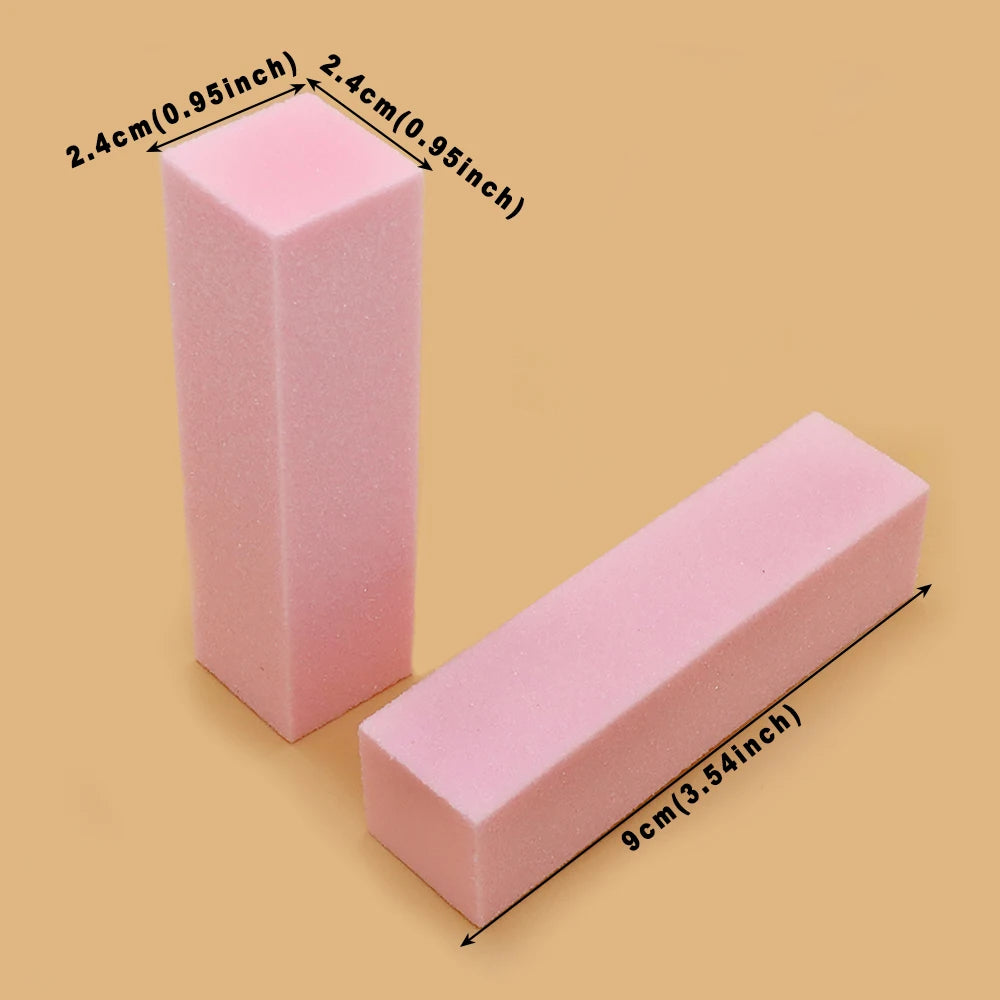 Sponge Nail Buffer Sanding File Block 3/5/10 Pcs – Pink Nail Buffer File PRIMED