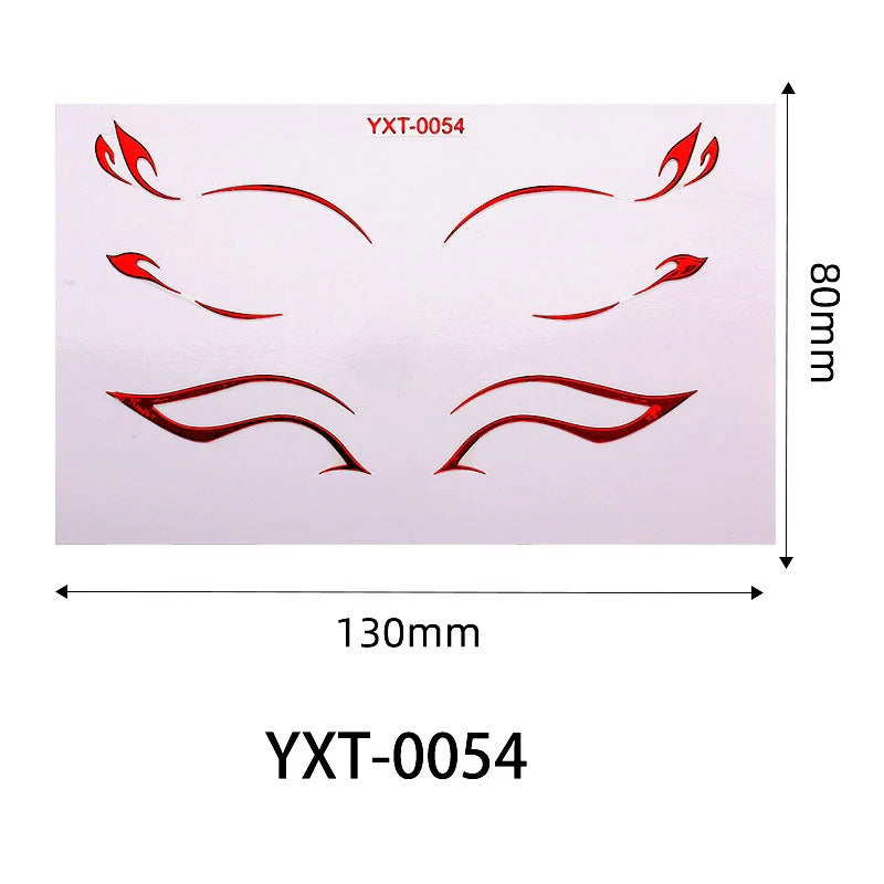Purple Red Metallic Eye Makeup Stickers | Temporary Tattoo