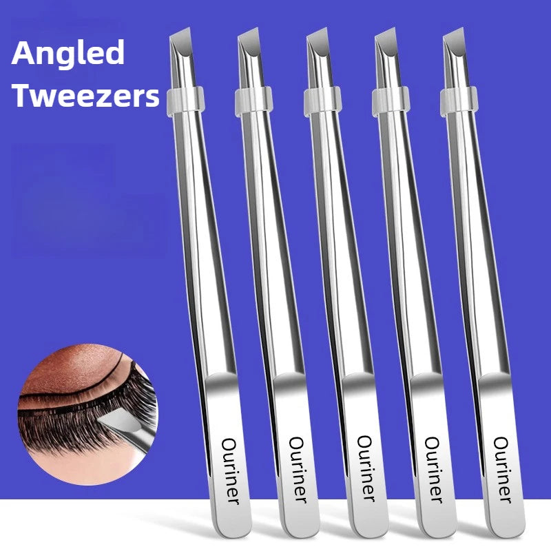 Stainless Steel Slant Tip Eyebrow Tweezers | Precision Beauty