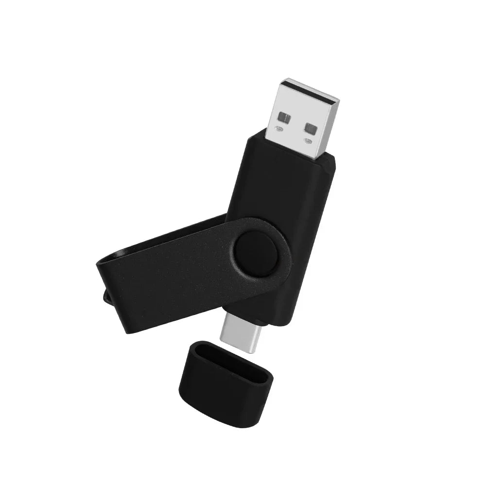 Type-C OTG USB Flash Drive 2-in-1 | 16GB to 128GB Pen Drive USB Flash Drive PRIMED 128GB All-black