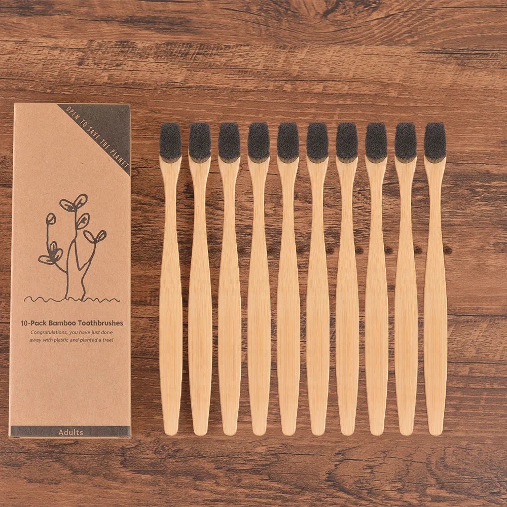 10-Pack Bamboo Nano Soft Toothbrush | Eco-Friendly & Vegan