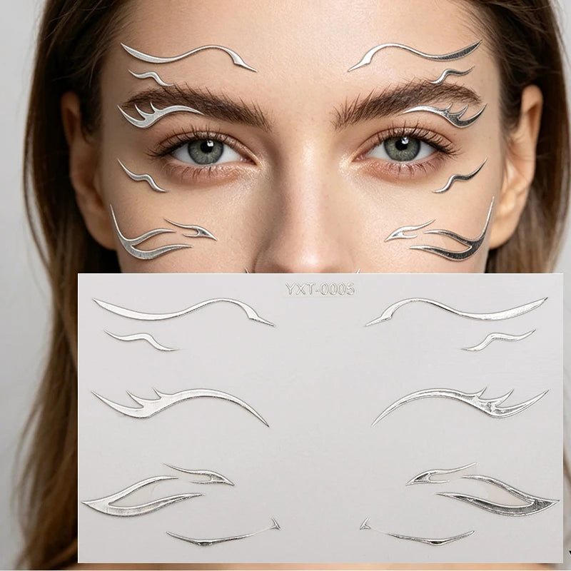 Holographic Laser Eyeliner Stickers – Waterproof Face Art Decals