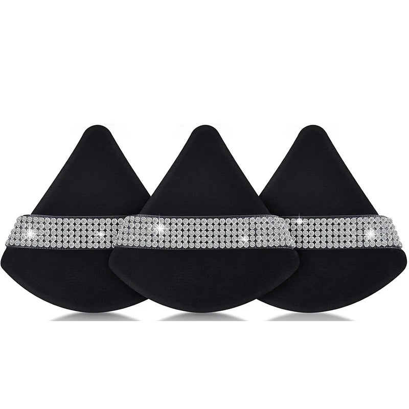 Triangle Velvet Powder Puff Set 3/6 Pcs – Soft Sponge