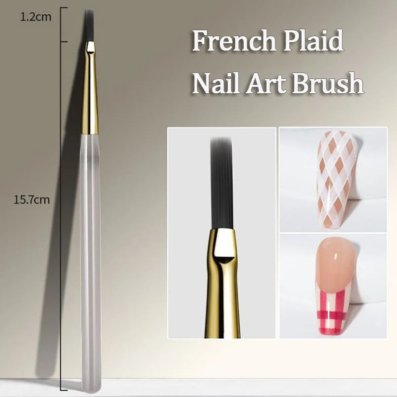 Nail Art Brush Set – Liner, Flat Gel & Plaid Manicure Tools Nail Art Brush Set PRIMED