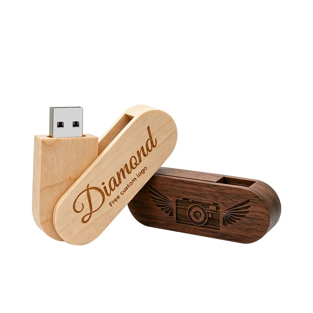 Wooden USB 2.0 Flash Drive 4–64GB | Bulk Pack with Gift Box USB Flash Drive PRIMED
