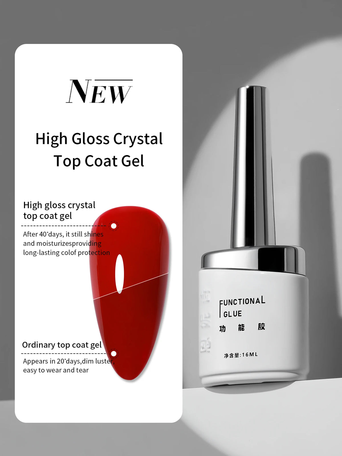 PRIMED 16ml Glossy UV Gel Top Coat – Soak-Off Long-Lasting