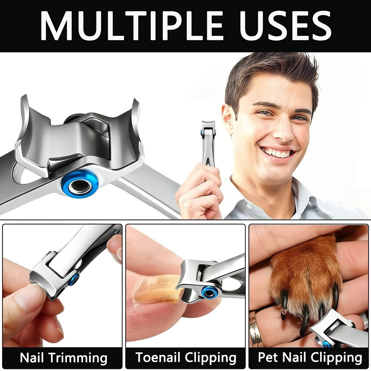 Stainless Steel Nail Clipper – Sharp Fingernail & Toenail Trimmer Nail Clipper PRIMED