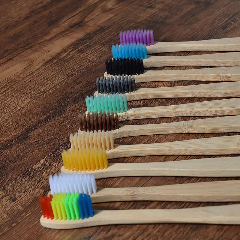 10-Pack Bamboo Toothbrush – BPA Free Soft Charcoal Bristles