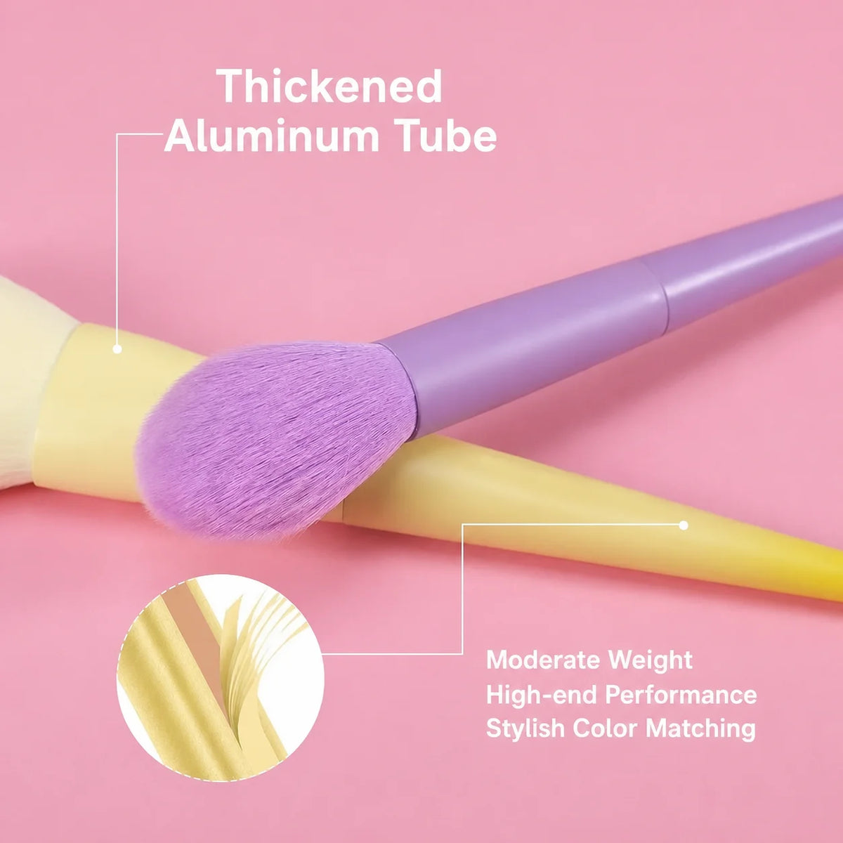 17-Pc Macaron Gradient Makeup Brush Set – Full Face Kit