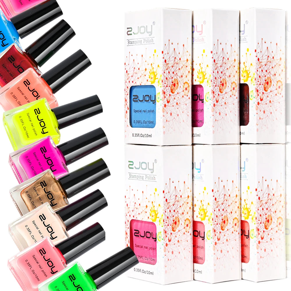 10ml Nail Art Stamping Polish – 30 Colors Air Dry Varnish Nail Stamping Polish PRIMED