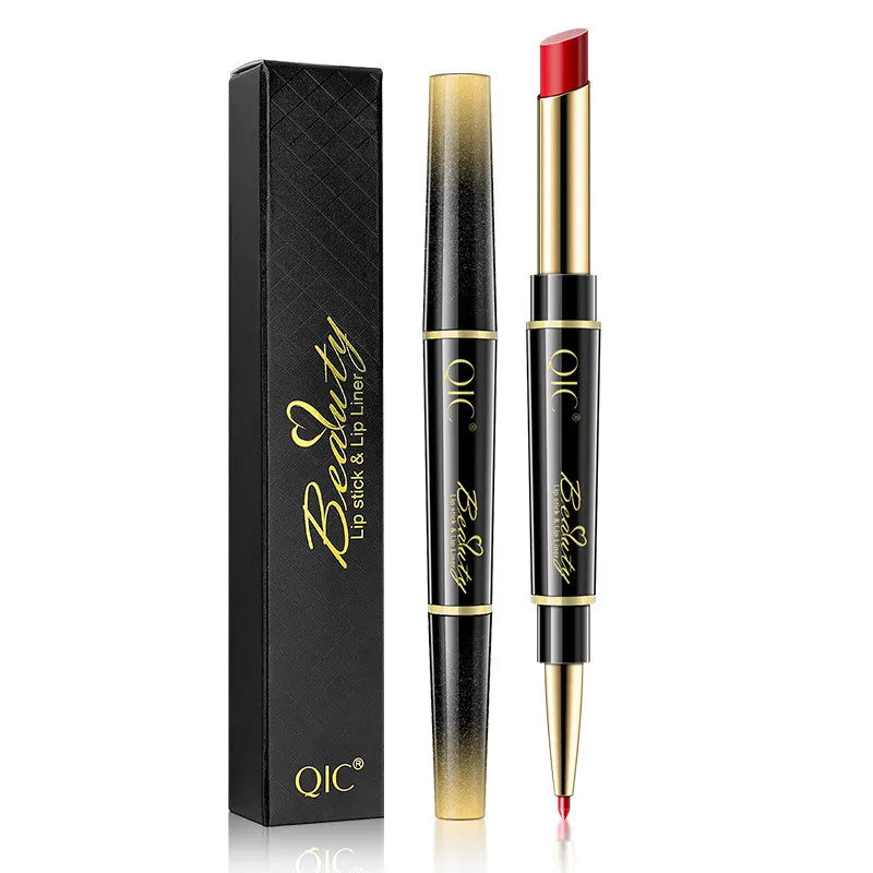 QIC 2-in-1 Waterproof Matte Lip Liner & Lipstick Pencil Lip Liner Pencil PRIMED