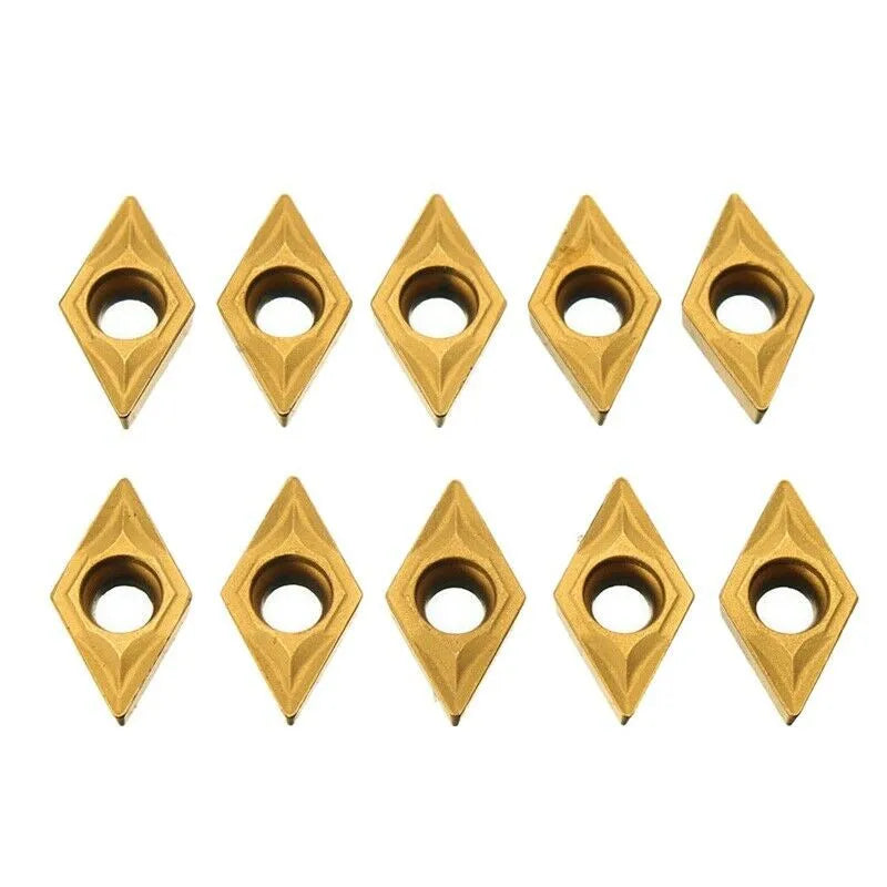 DCMT070204 YBC251 Gold Carbide Inserts 7×7×2mm 10 Pack