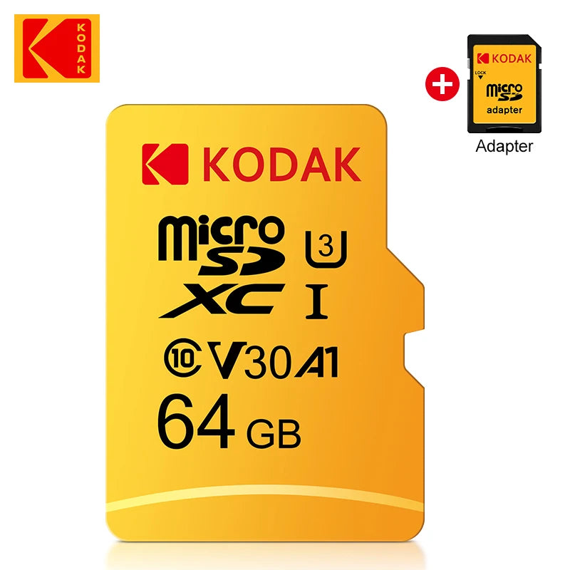 Kodak 64GB Micro SD Card Class 10 U3 V30 A1 microSDXC MicroSD Memory Card PRIMED