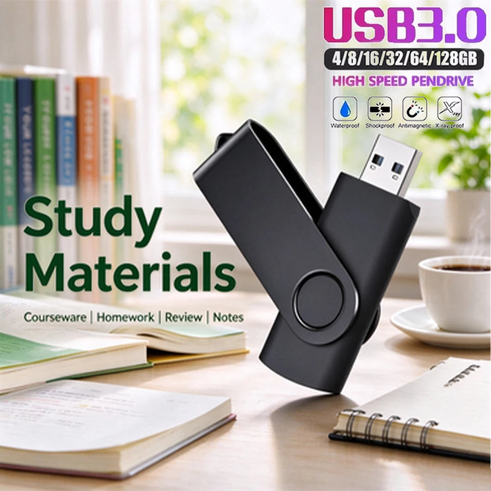 JASTER USB 3.0 Flash Drive 4GB–128GB Rotatable Pen Drive USB Flash Drive PRIMED