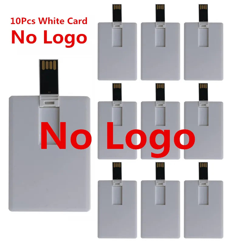 10-Pack Credit Card USB Flash Drive 4–64GB | Free Custom Logo USB Flash Drive PRIMED NO Logo 2GB x 10Pcs