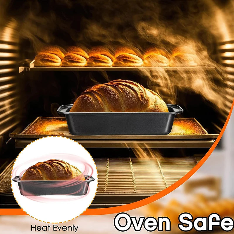 LMETJMA Nonstick Carbon Steel Bread Loaf Pan – Rectangle Tin Nonstick Loaf Pan PRIMED