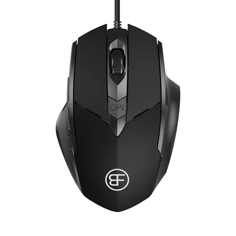 USB Wired Mouse – 6-Button Ergonomic DPI Adjustable Backlit Wired Computer Mouse PRIMED A-Black