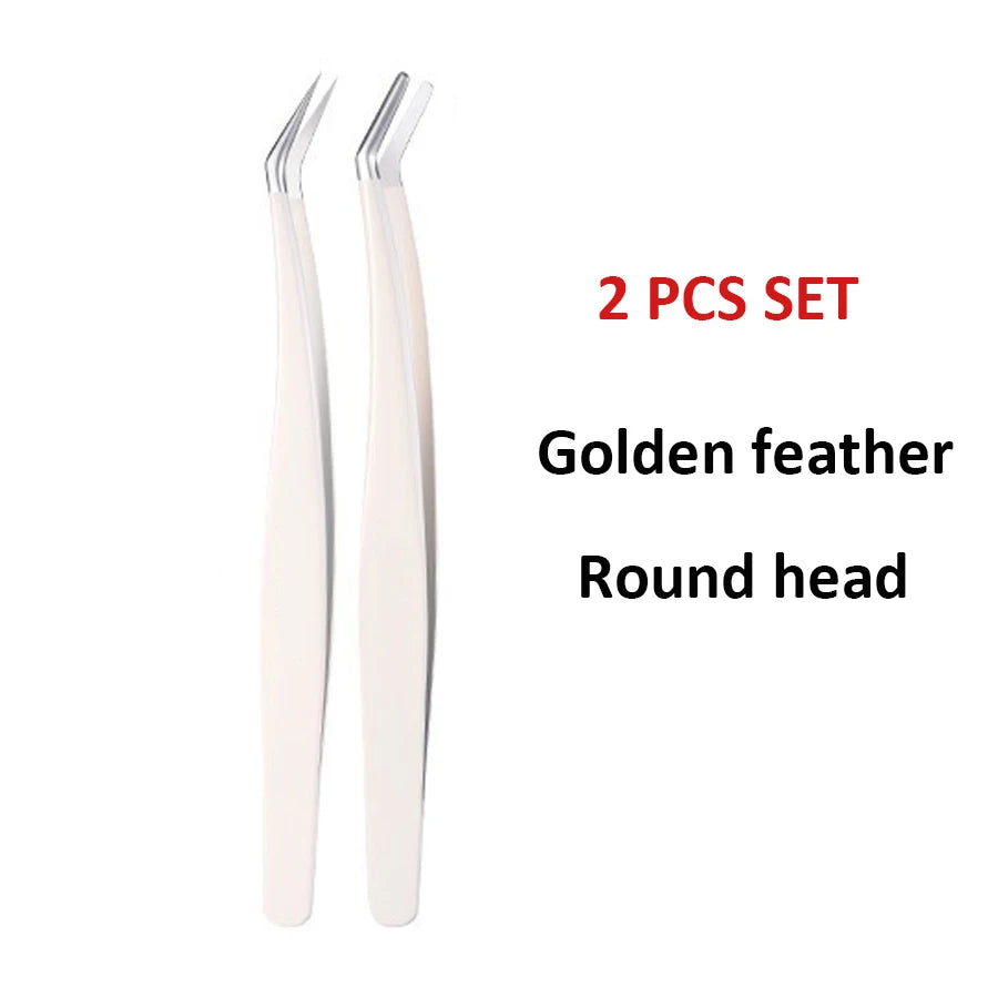 Stainless Steel Eyelash Tweezers – False Lash Application Tool