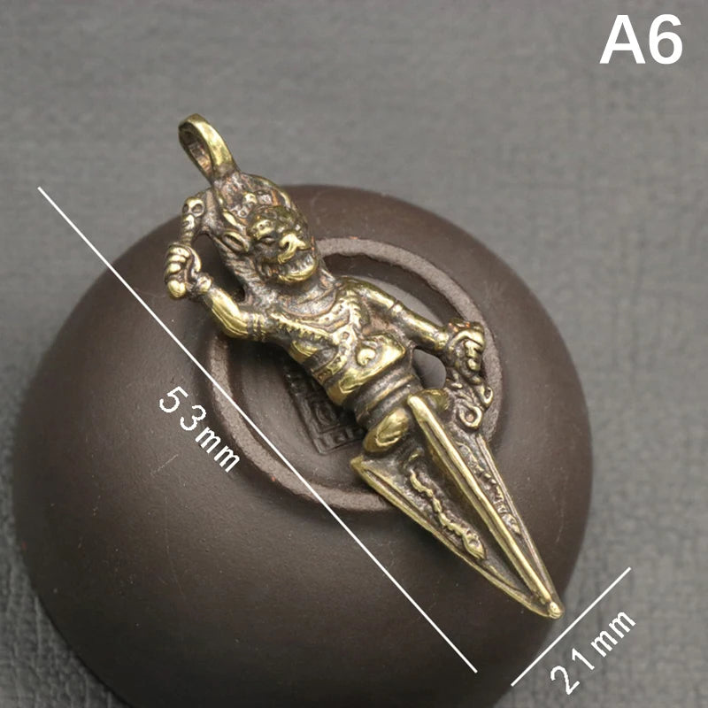 Tibetan Buddhist Vajra Pestle Brass Pendant – Handcrafted