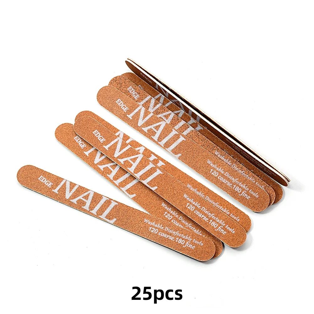 Natural Wood Nail Files 120/180 Grit – 10/25/50 Pcs Set Nail File Set PRIMED 25pcs Nail Files
