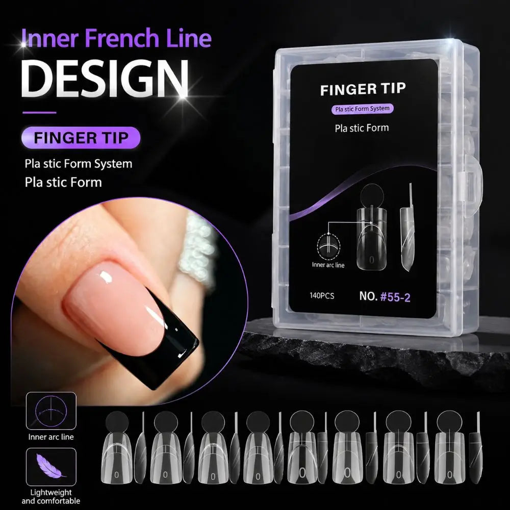 14 Sizes French Nail Dual Forms – Reusable Full Cover Molds