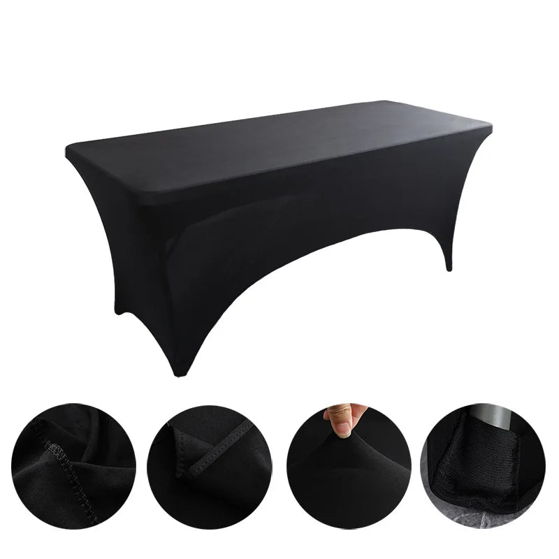 Stretch Spandex Table Cover 4 6 8 FT | Washable Wrinkle Resistant