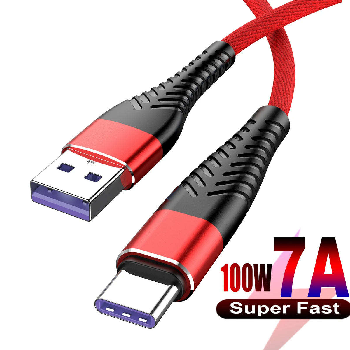100W 7A USB-C Fast Charging Nylon Braided Cable 0.25M–3M USB-C Charging Cable PRIMED