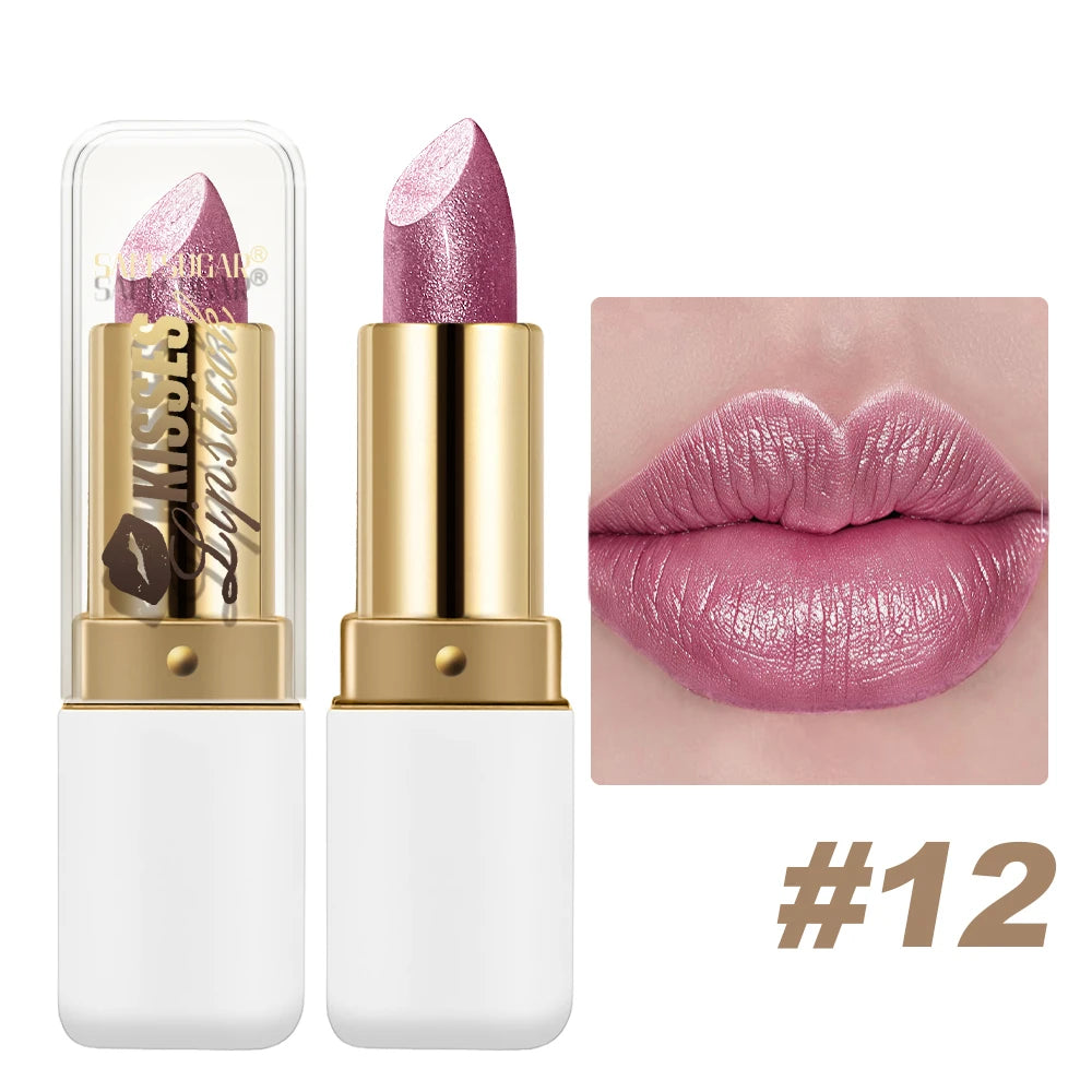 SAM SUGAR Metallic Matte Lipstick – Waterproof Pearlescent Gloss
