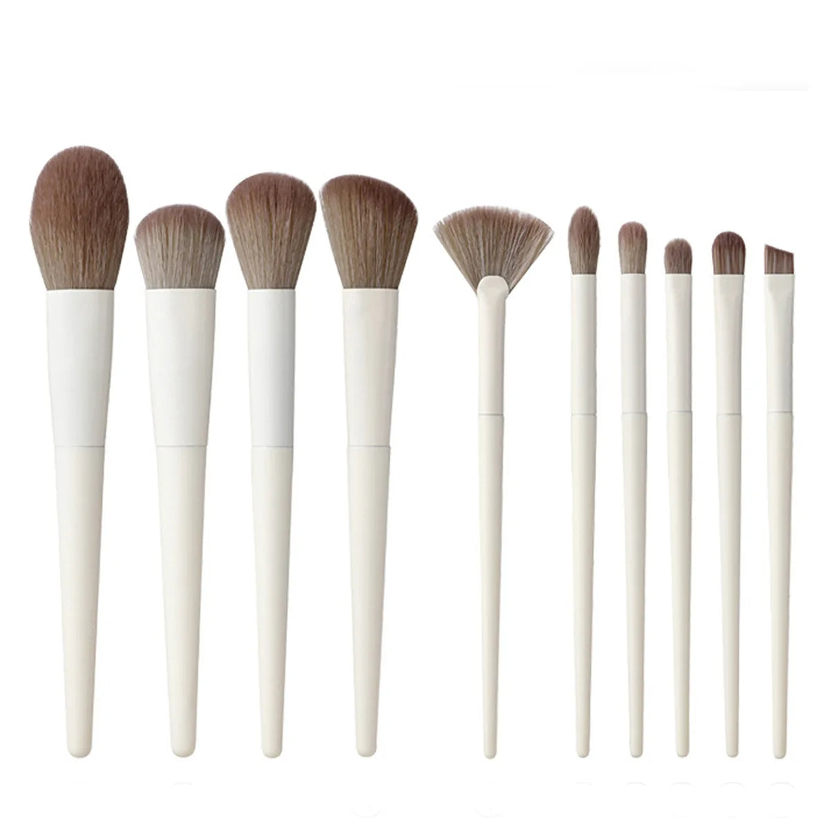 10-Piece Vegan Makeup Brush Set with Bag | All-in-One Kit