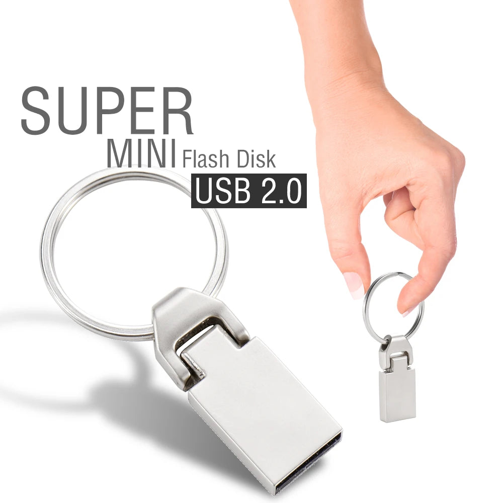 JASTER Mini Metal USB Flash Drive 32/64/128GB + Key Ring USB Flash Drive PRIMED