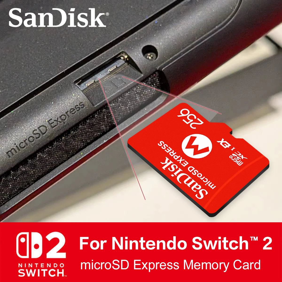 SanDisk 256GB MicroSDXC Express Card for Nintendo Switch 2 MicroSD Express Card PRIMED