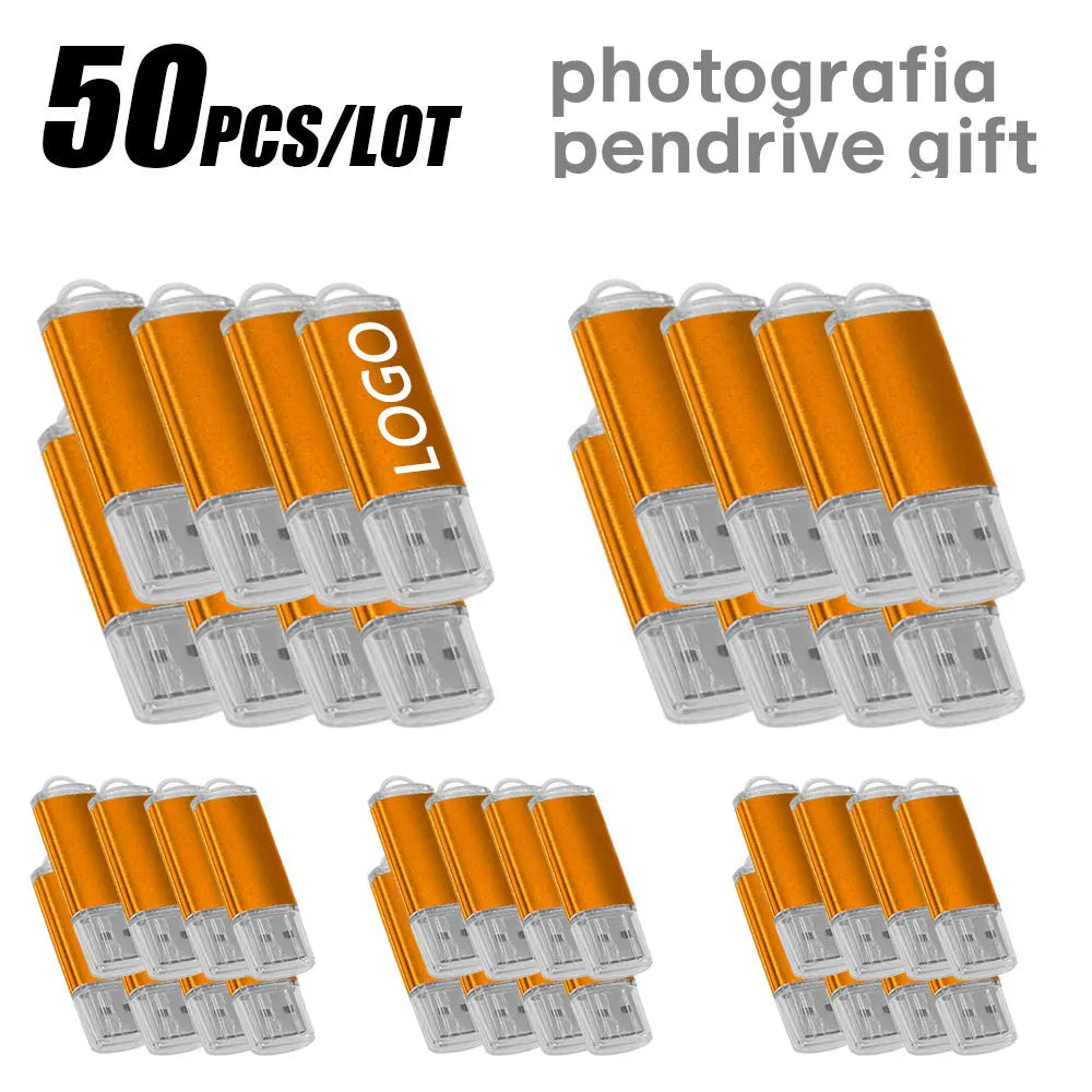 50-Pack Custom Logo USB 2.0 Flash Drives 256MB–64GB Bulk USB Flash Drive PRIMED 1GB YellowX50PCS China Mainland
