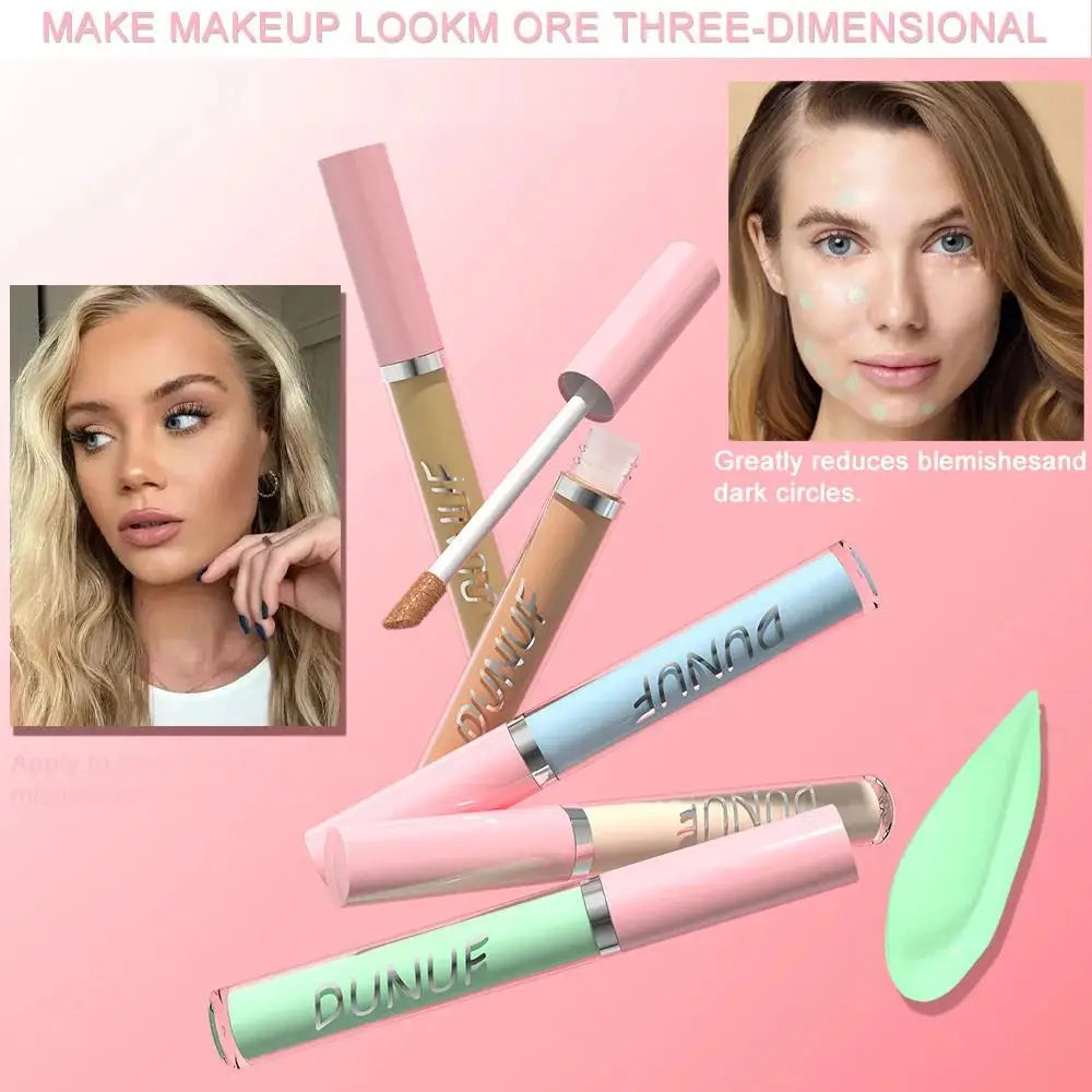 DUNUF Color Correcting Liquid Concealer – 8 Shades, Waterproof