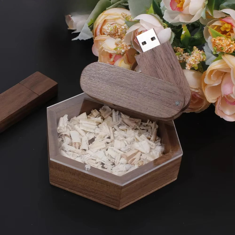 JASTER Wooden USB Flash Drive Gift Box | 4GB–64GB Custom Logo Wooden USB Flash Drive PRIMED