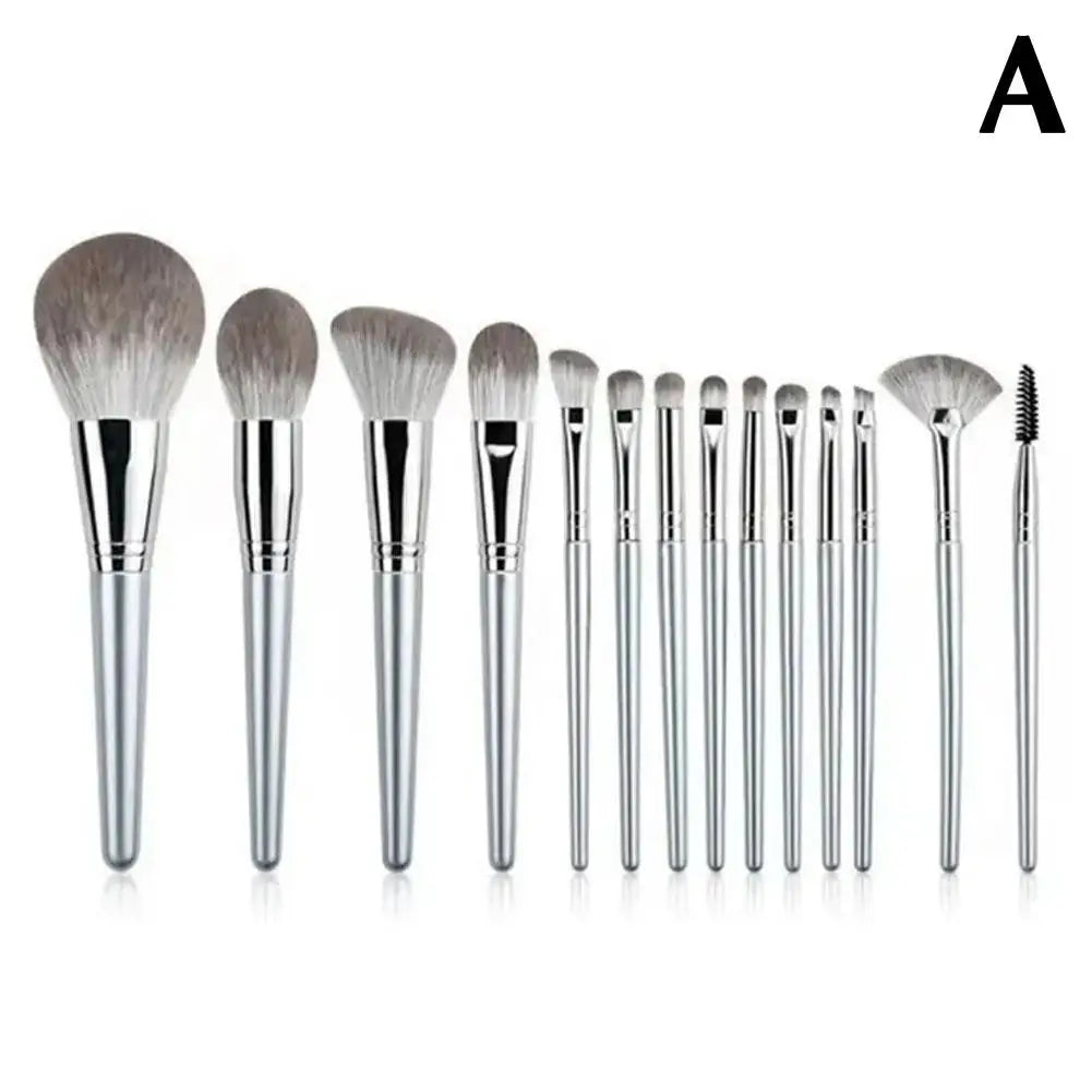 14-Piece Fluffy Makeup Brush Set – Foundation, Blush & Eye