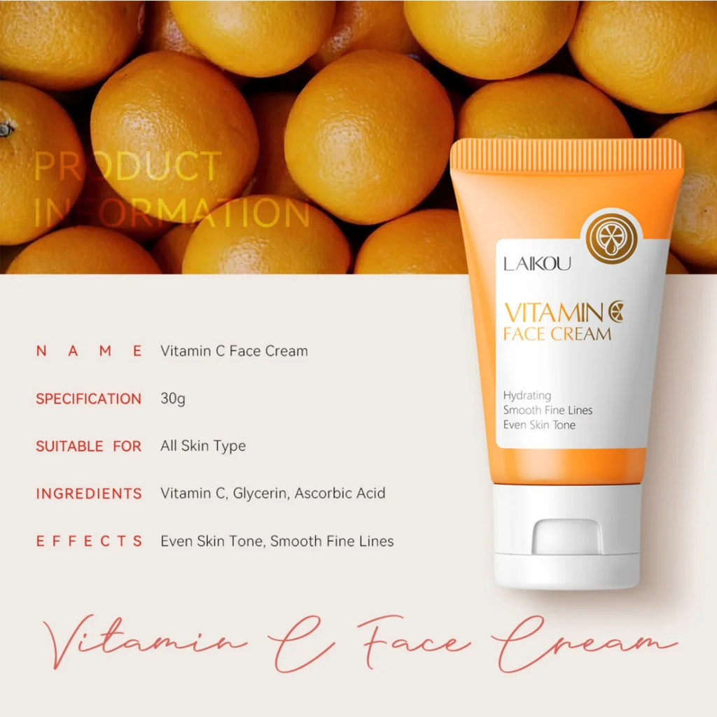 LAIKOU Vitamin C Face Cream – Brightening & Hydrating 30g Vitamin C Face Cream PRIMED