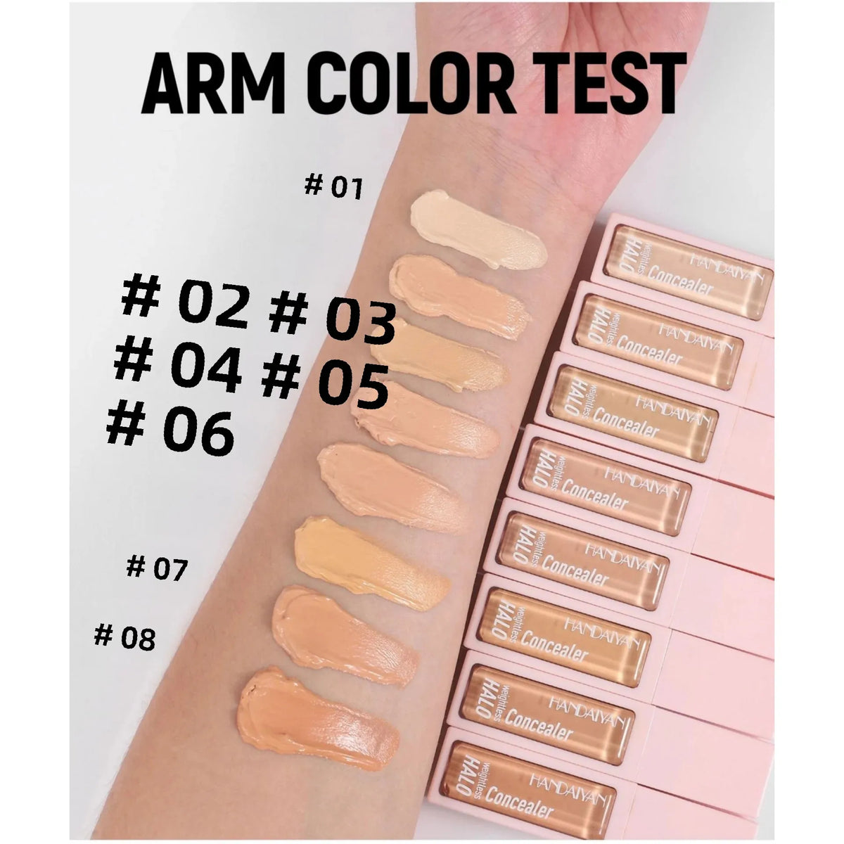 Handaiyan Matte Liquid Concealer – Full Coverage, 8 Shades