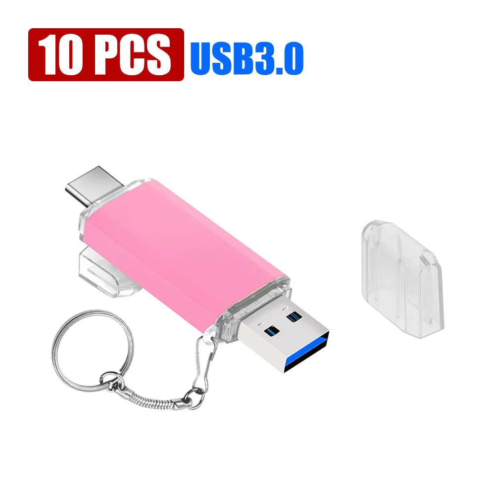 USB 3.0 Type-C 2-in-1 Flash Drive 8GB–128GB | Bulk 10/50 Pack USB Flash Drive PRIMED 4GB Pale pink 10PCS China Mainland