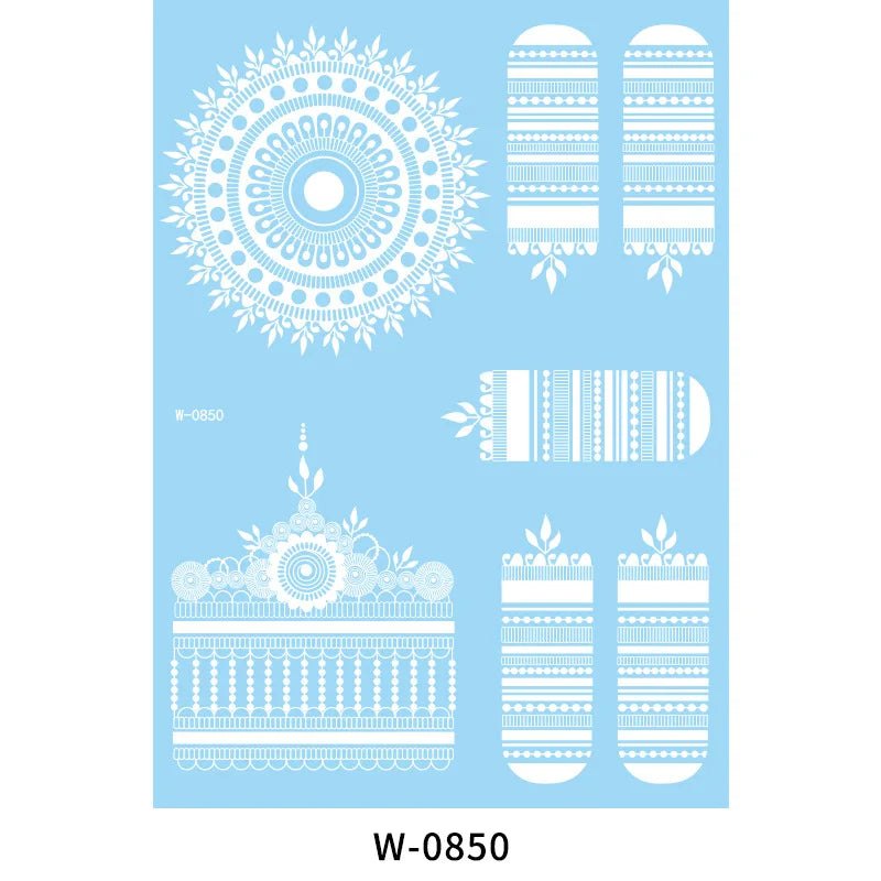 White Henna Flower Temporary Tattoo Sticker – Body Art