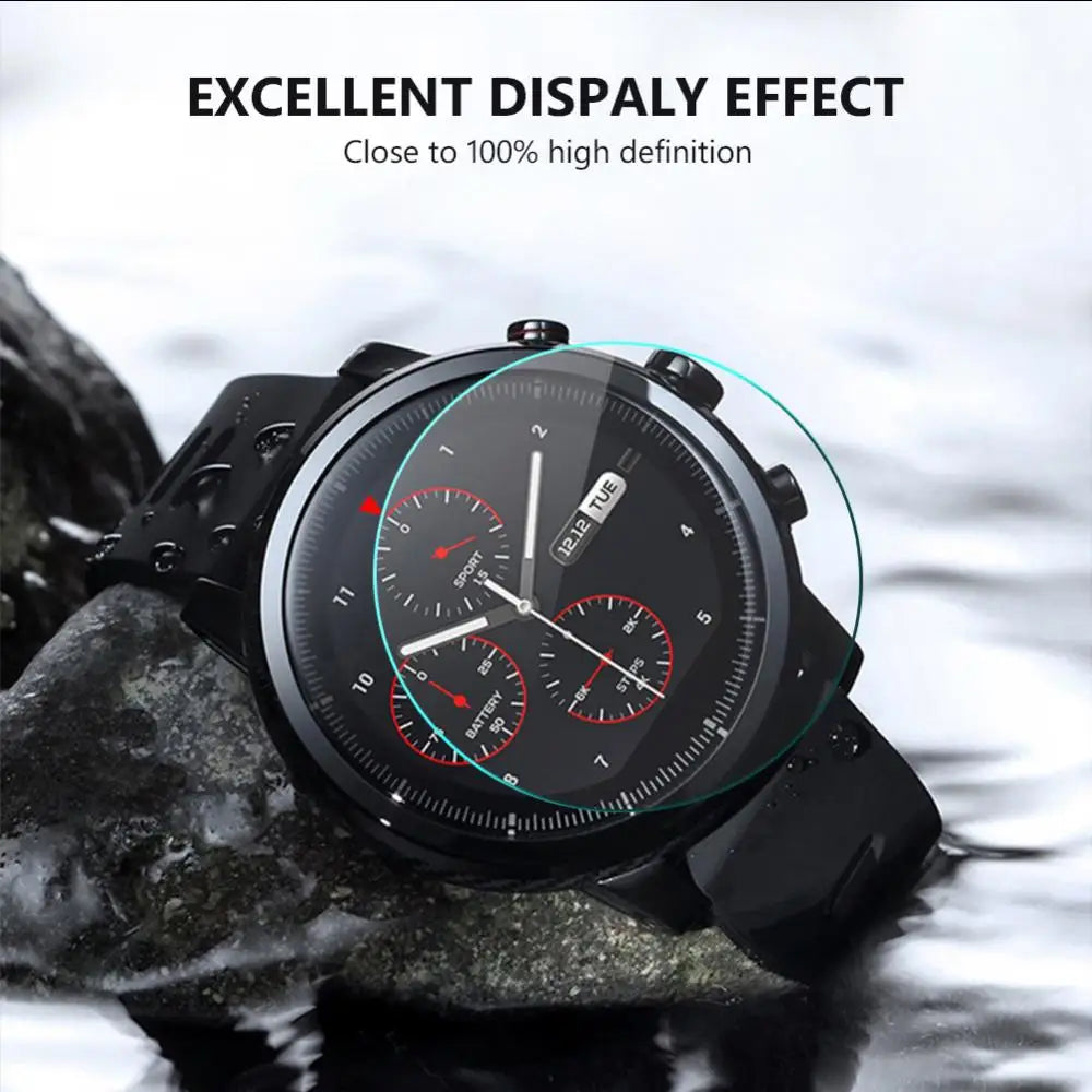 2-Pack Tempered Glass Watch Screen Protector 34–43mm Round Watch Screen Protector PRIMED