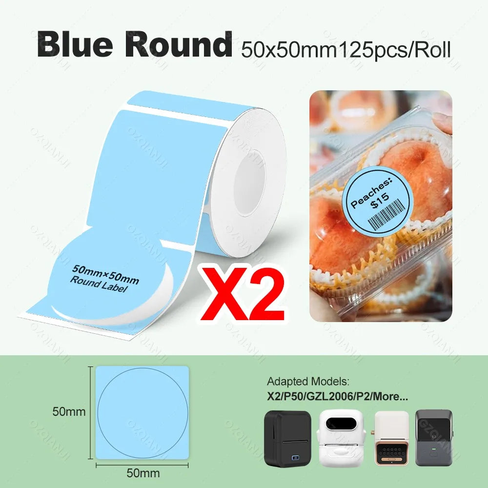 P2 Mini Bluetooth Thermal Label Printer – Inkless Sticker Maker Thermal Label Printer PRIMED Only 2BL Round