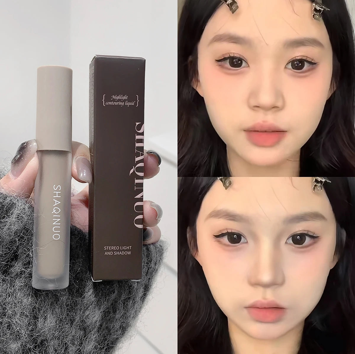 SHAQINUO 3D Liquid Contour Stick – Highlighter & Bronzer