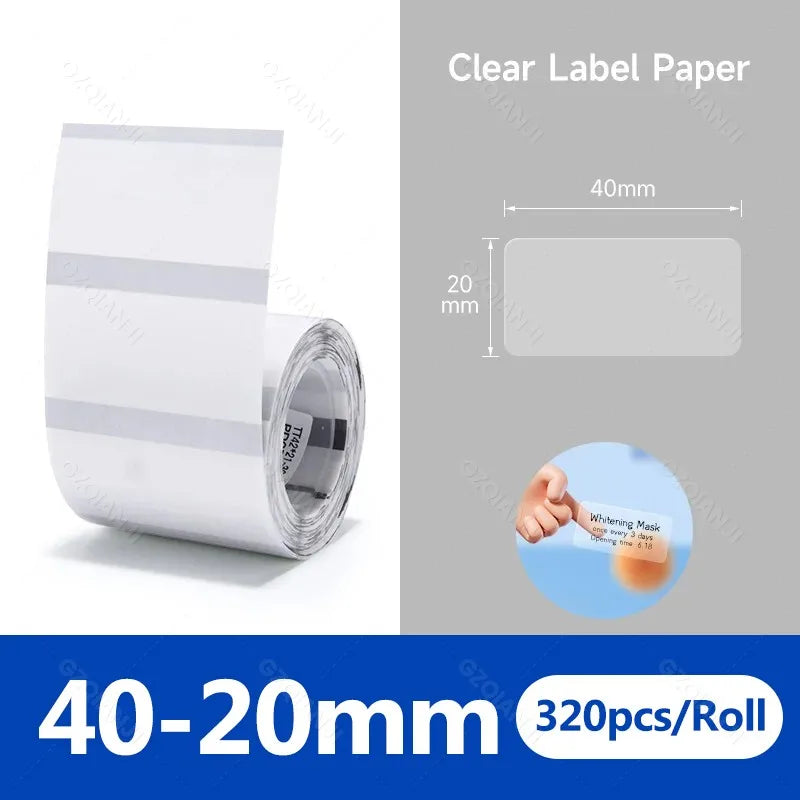 Niimbot Thermal Label Rolls – White, Color & Transparent Stickers Thermal Label Rolls PRIMED Transparent 40x20mm