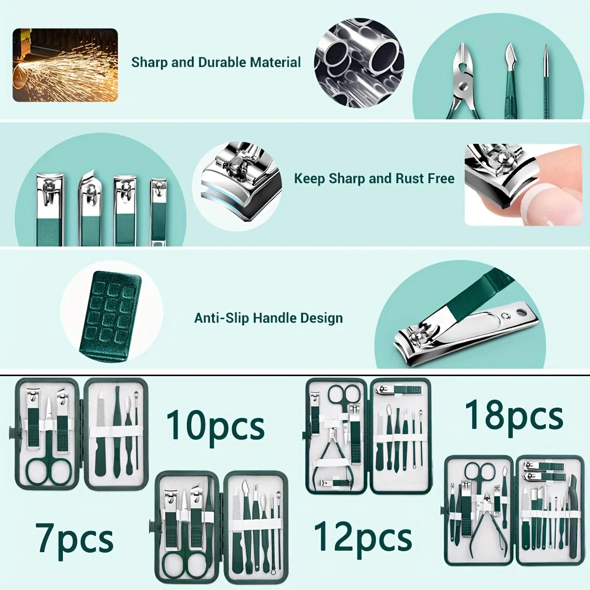 Stainless Steel Nail Clippers & Pedicure Manicure Set