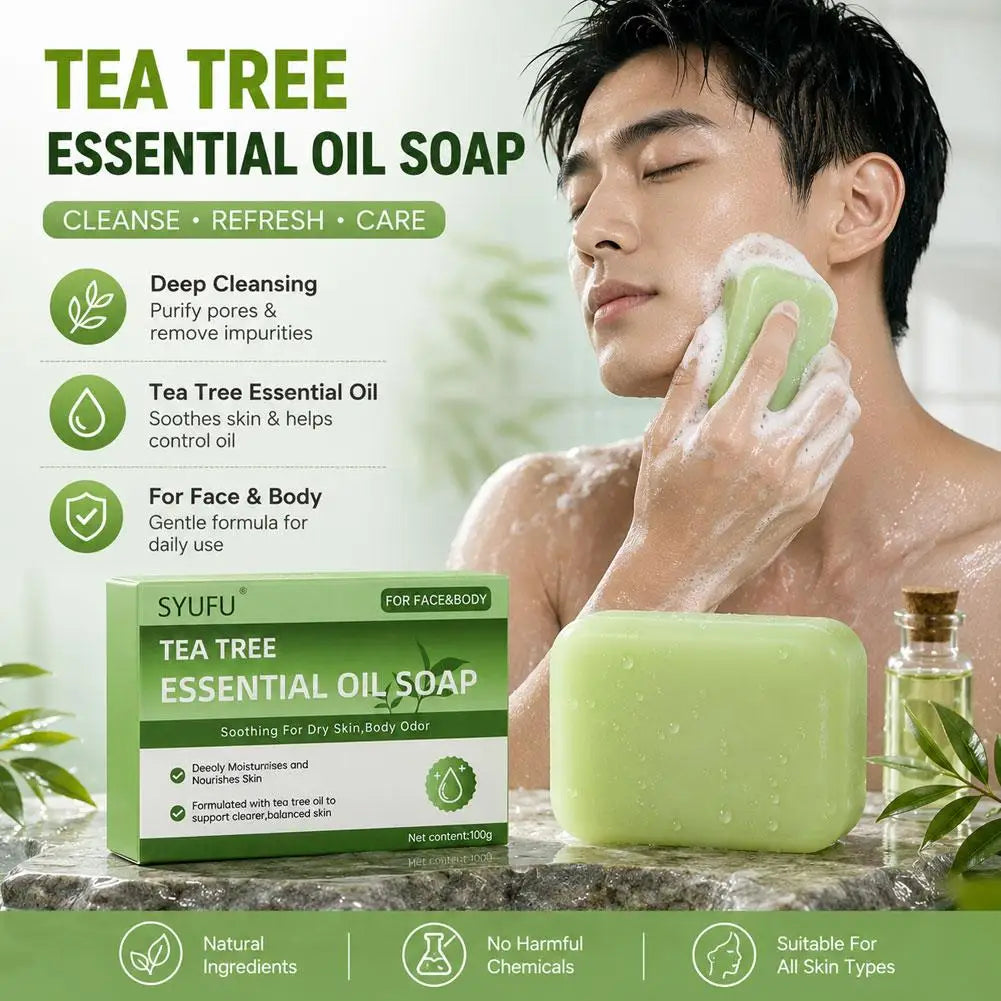 Green Tea Tree Oil Exfoliating Bar Soap – Face & Body Cleanser Exfoliating Bar Soap PRIMED