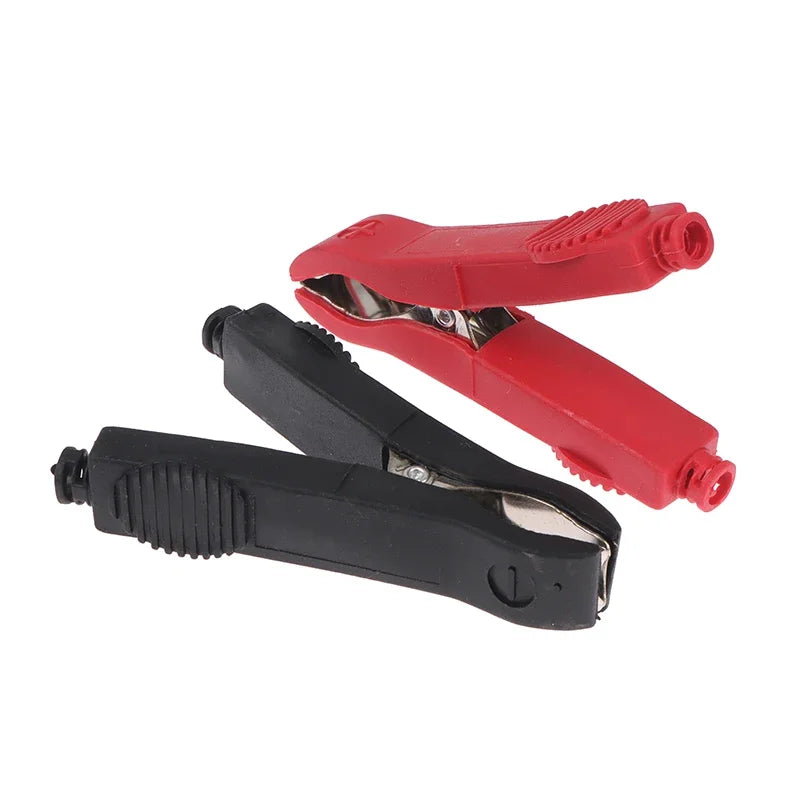 2Pcs 50A Insulated Alligator Clips 75mm – Red & Black Battery Test Battery Test Clips PRIMED