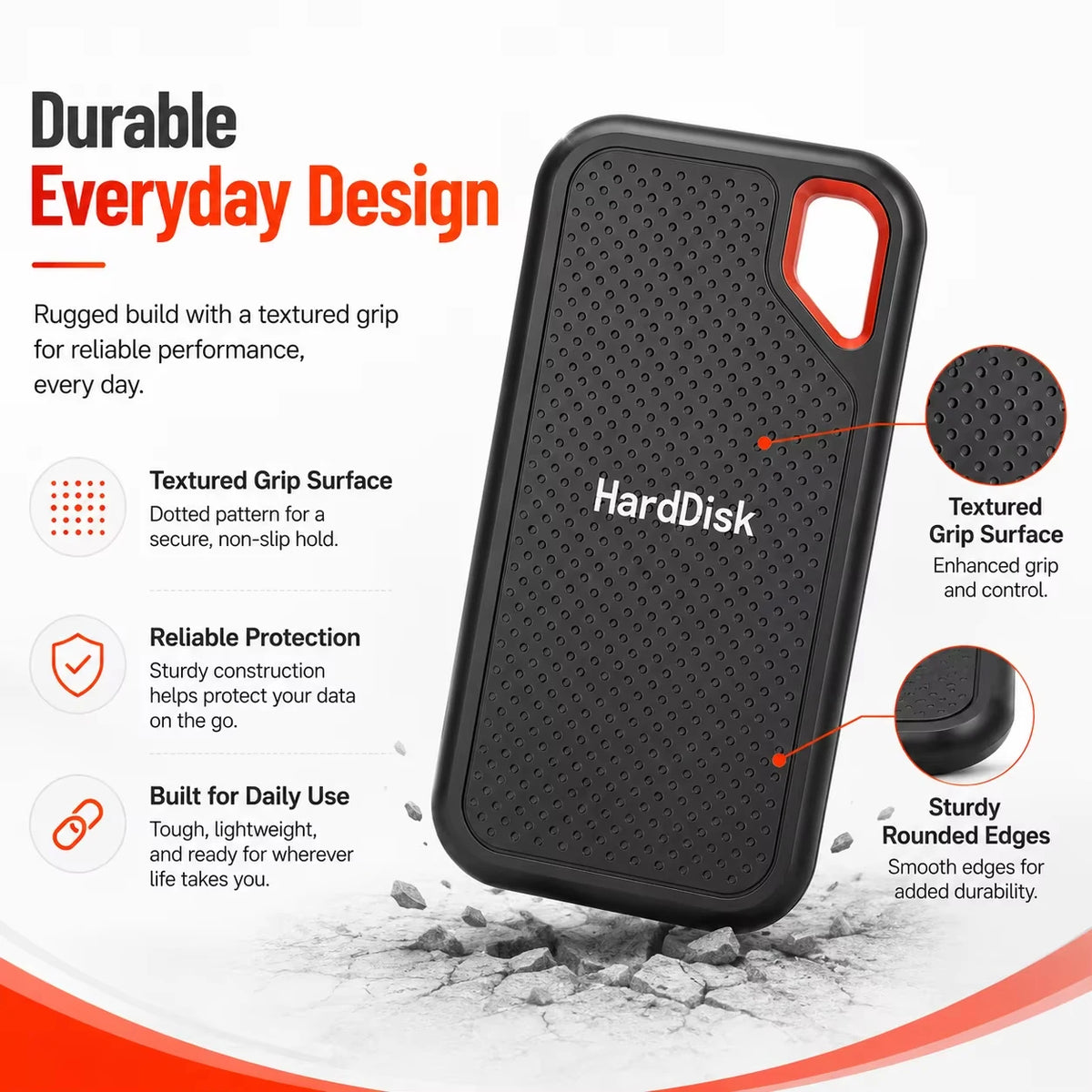 2TB Portable SSD USB-C External Solid State Drive for Laptop & Mac External SSD Drive PRIMED