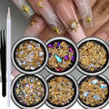 6-Box 3D Nail Rhinestones & Charms Set – Star Moon Studs Nail Art Charms PRIMED JS87-S1