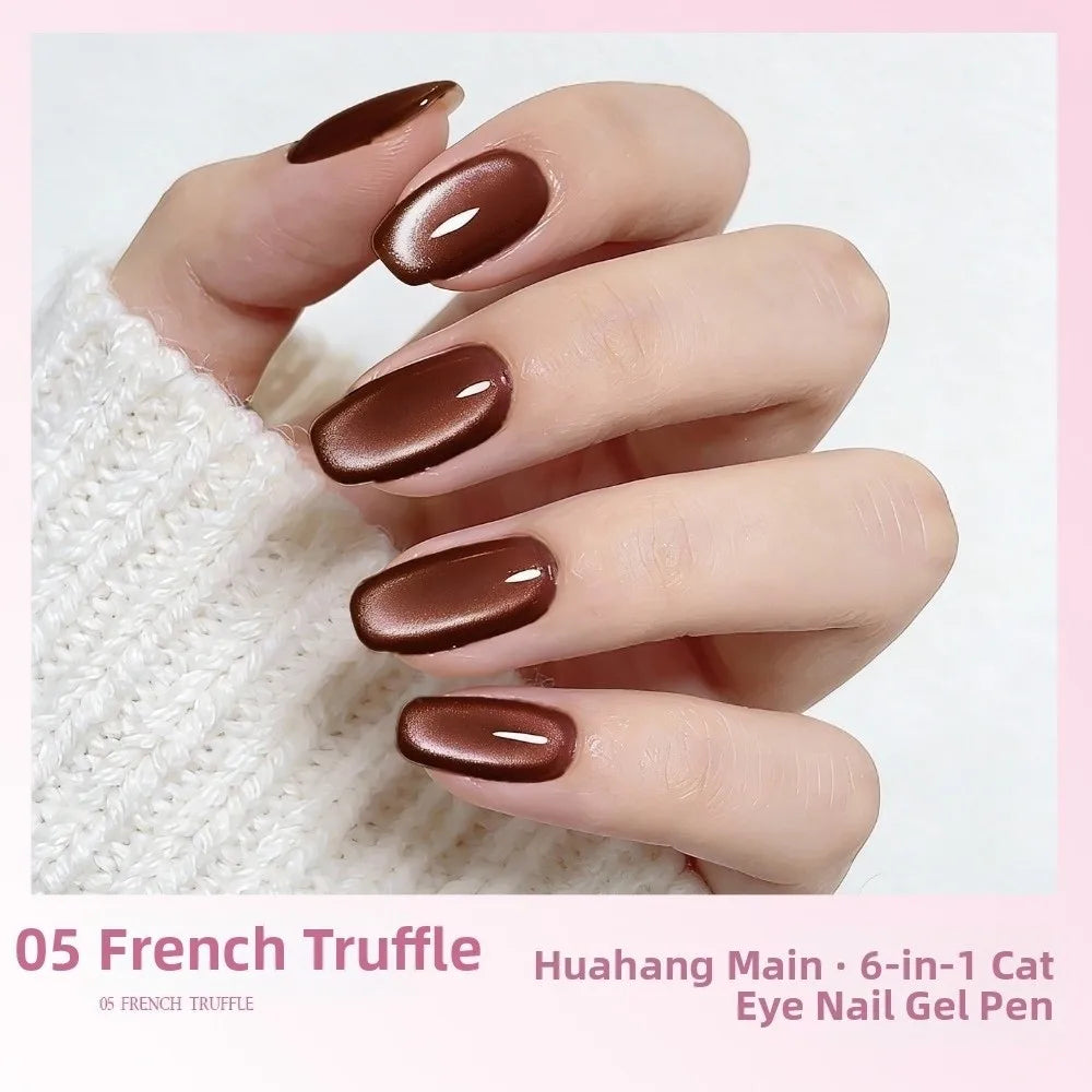 Magnetic Cat Eye Gel Nail Pen – 6-in-1 Waterproof Nail Art