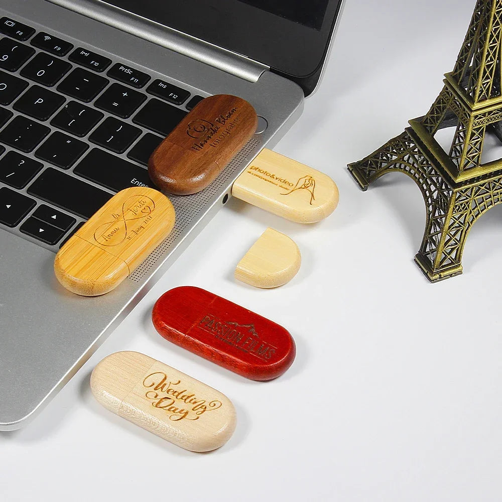 50-Pack Custom Logo Wooden USB 3.0 Flash Drives 4–64GB USB Flash Drive PRIMED